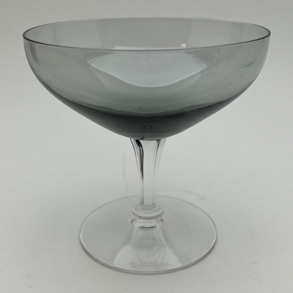 Set of 6 Fostoria Debutante Gray Champagne Coupe Sherbet Glass